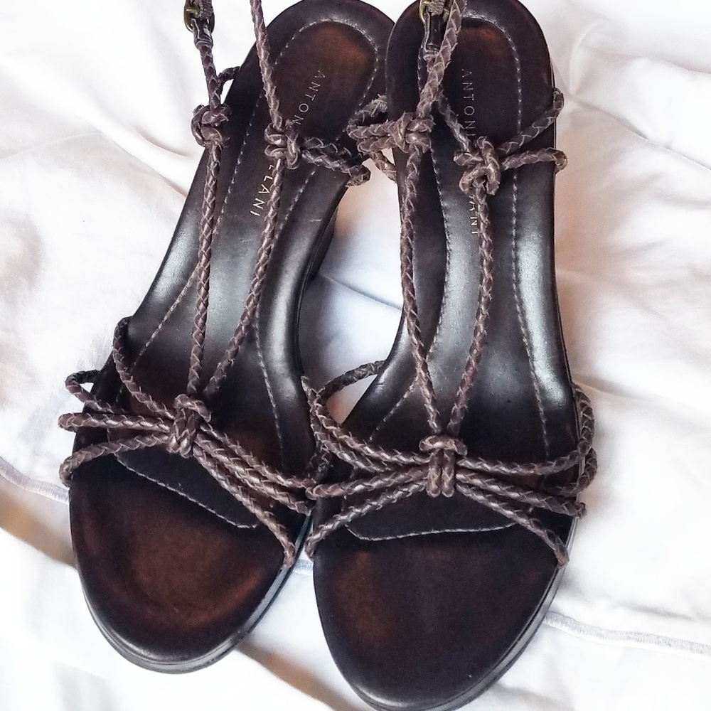 Antonio Melani Brown Leather Sandals
